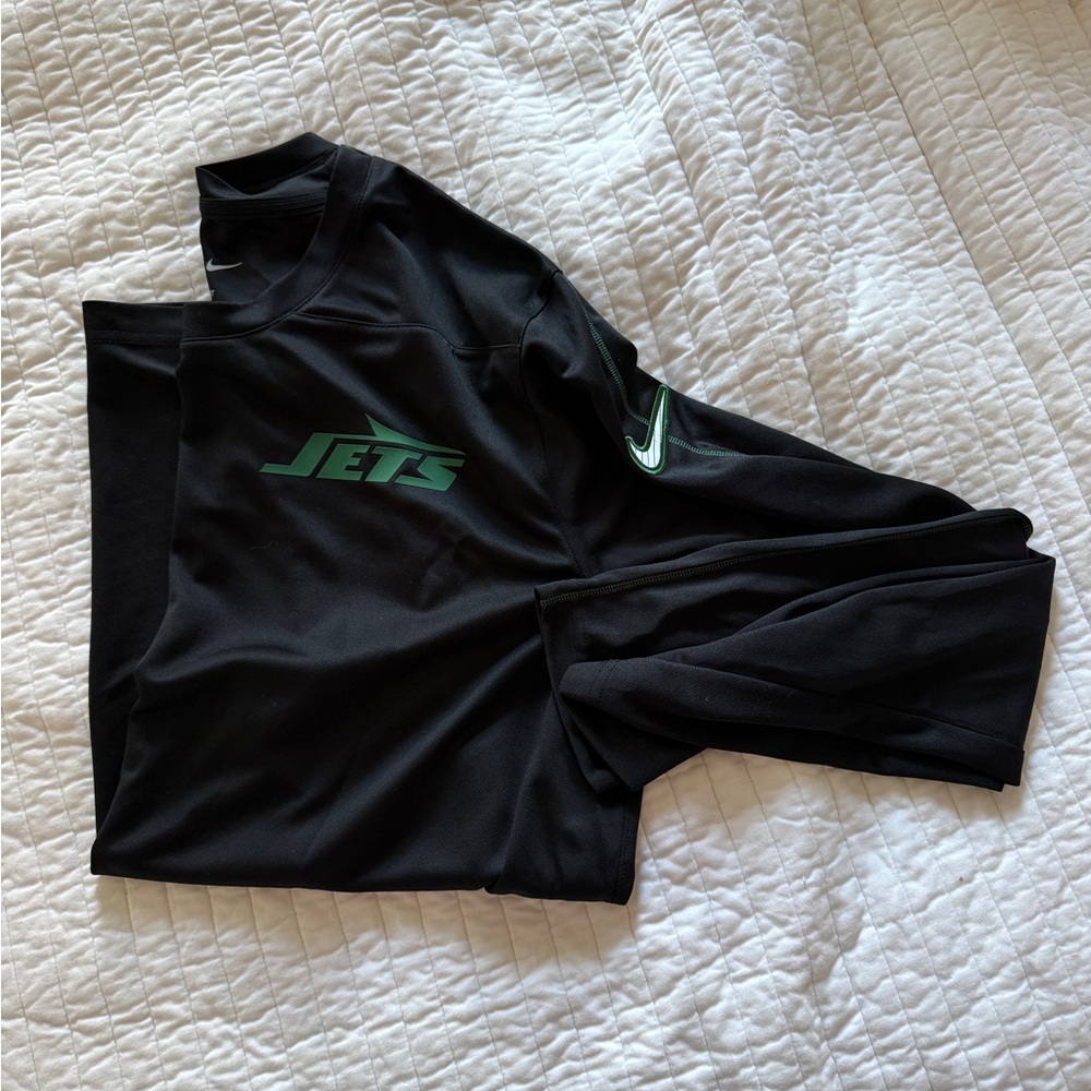 Nike Black Long Sleeve Tee with Green Logo